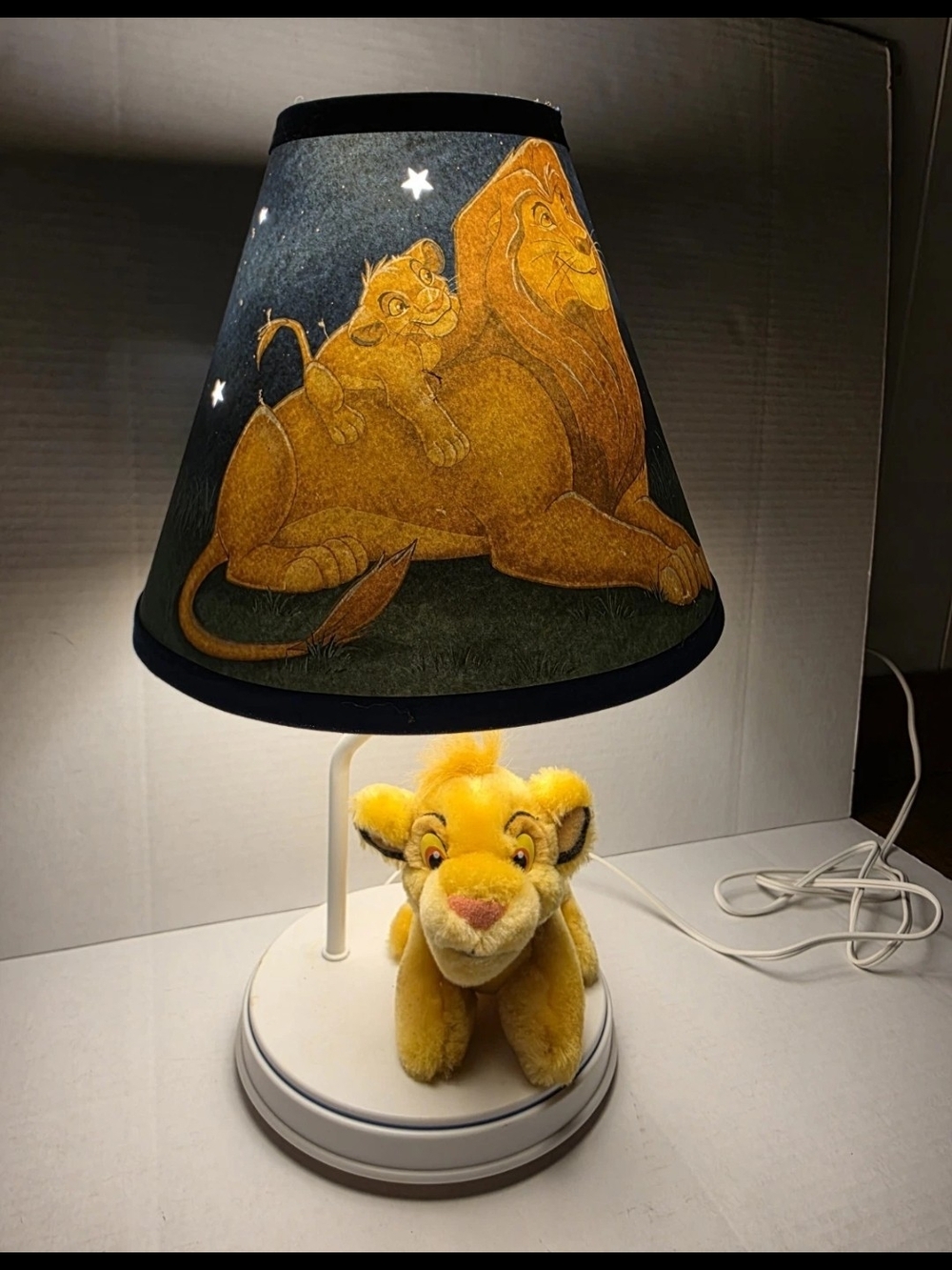Vintage Disney Lion King Simba Plush Lamp Dolly Inc 2005 Mufasa Shade Tested...